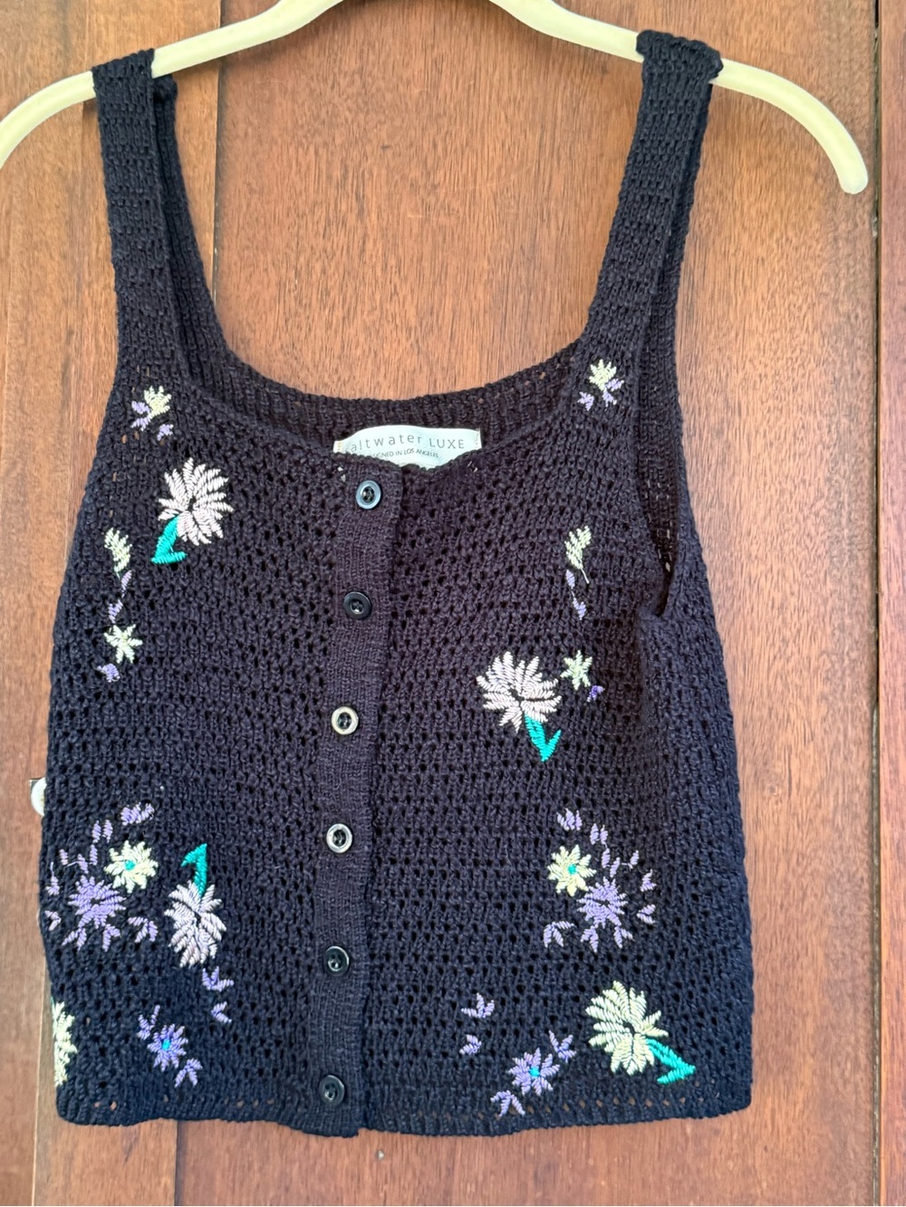Saltwater lux crocheted crop tank